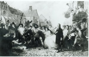 De aanval op John Wesley (1703-91) in Wednesbury door English School